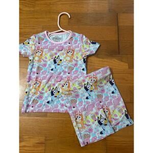 Bluey Bubblegum Bamboo Pajama Short Set Size 12-18 Months